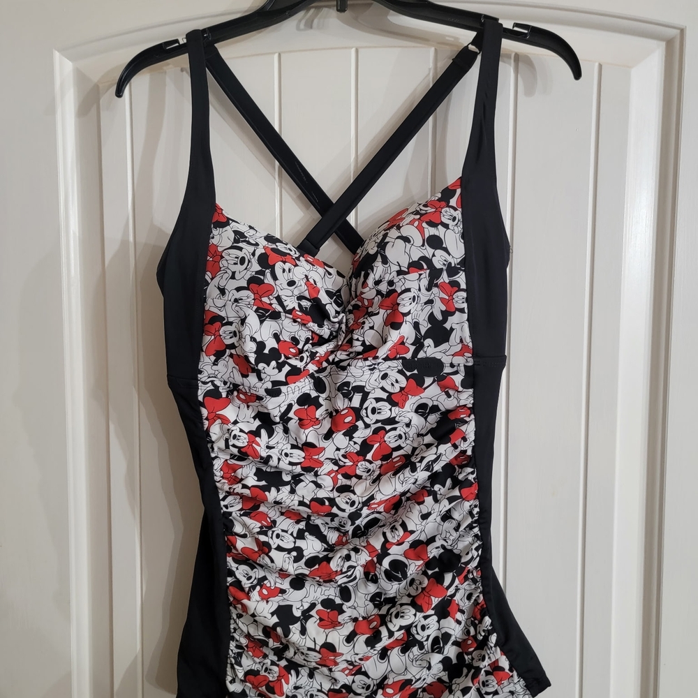 Torrid Black and Red Disney Swim Top